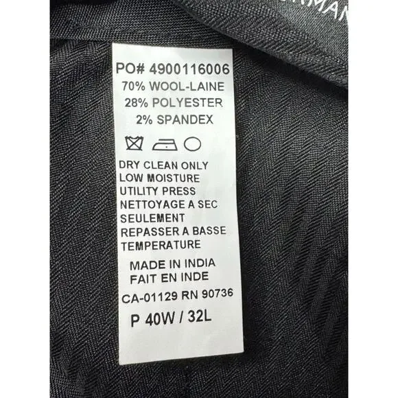 NWT Lauren Ralph Lauren Men's Classic Fit Wool Gray Dress Pants - Size 40x31.5 - Picture 9 of 9